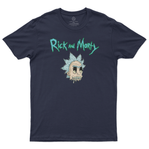 T-shirt unisex bleu nuit Rick and Morty