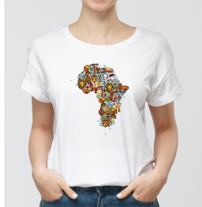 T-shirt unisex blanc mama africa