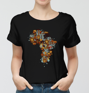 T-shirt unisex Noir mama africa