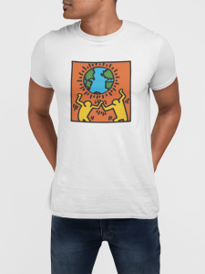 T-shirt Homme - keith haring - planet