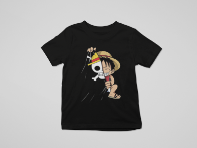 tshirt enfant one piece luffy drapeau