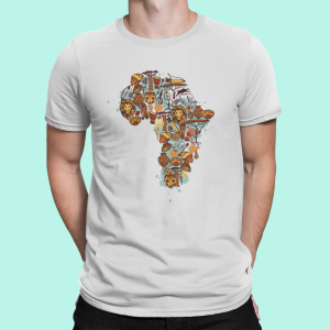 T-shirt unisex blanc Mama Africa